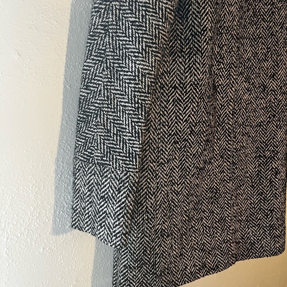 J. Crew City Coat Herringbone Wool Blend Black & White Size 0 XS - Picture 2 of 7